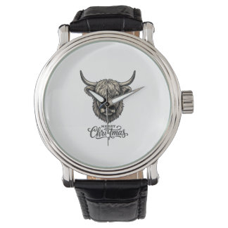 Vintage Highland Cow Merry Christmas Shirt_1 Watch