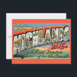 Vintage Highlands NC Postcard<br><div class="desc">A wonderful vintage postcard greeting from Highlands,  North Carolina repurposed!</div>