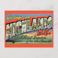 Vintage Highlands NC Postcard