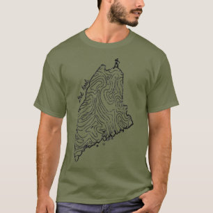Vintage Hike Maine Hiking Topo Map Get Lost T-Shirt