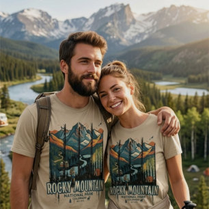 Vintage Hiker Rocky Mountain National Park T-Shirt
