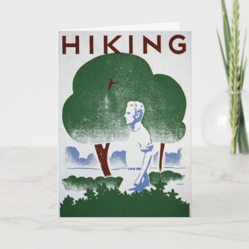 Vintage Hiking Recreation WPA Postcard