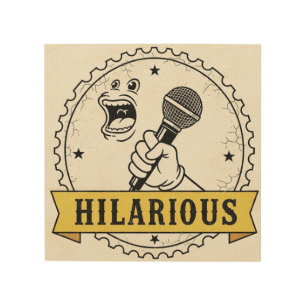 Vintage Hilariou Comedy Wood Wall Art