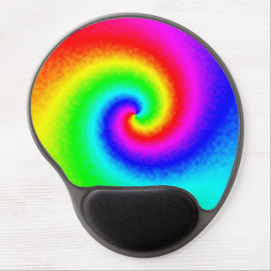 Vintage Hippie Boho Tie Dye Psychedelic Twirl Gel Mouse Pad