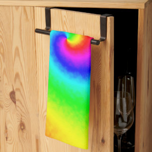 Vintage Hippie Boho Tie Dye Psychedelic Twirl Kitchen Towel