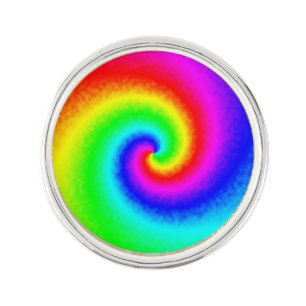 Vintage Hippie Boho Tie Dye Psychedelic Twirl Lapel Pin
