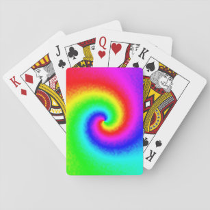 Vintage Hippie Boho Tie Dye Psychedelic Twirl Playing Cards