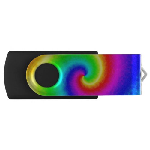 Vintage Hippie Boho Tie Dye Psychedelic Twirl USB Flash Drive