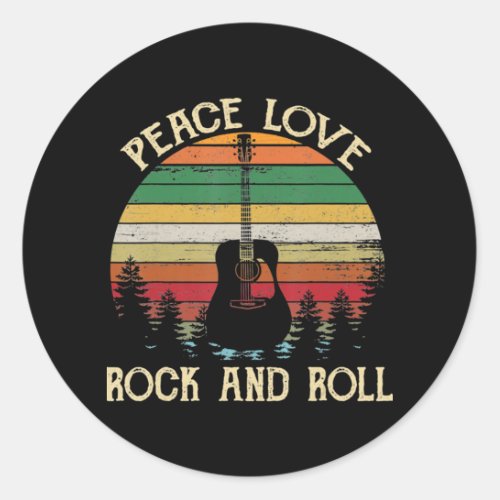 Vintage Hippie Van Flower Bus Peace Love Classic Round Sticker