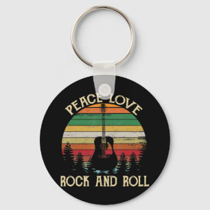 Vintage Hippie Van Flower Bus Peace Love Keychain