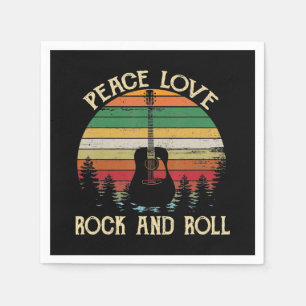 Vintage Hippie Van Flower Bus Peace Love Napkins