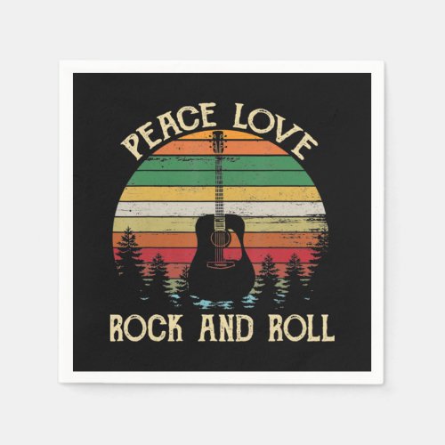 Vintage Hippie Van Flower Bus Peace Love Napkins