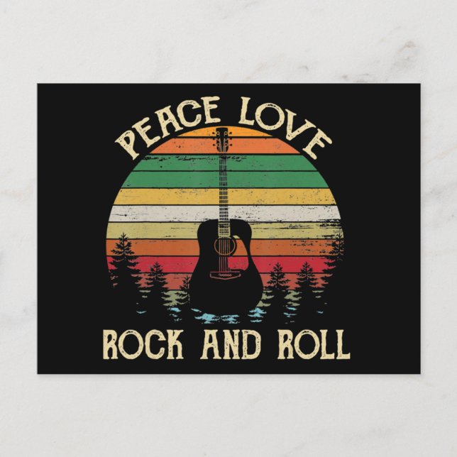 Vintage Hippie Van Flower Bus Peace Love Postcard (Front)