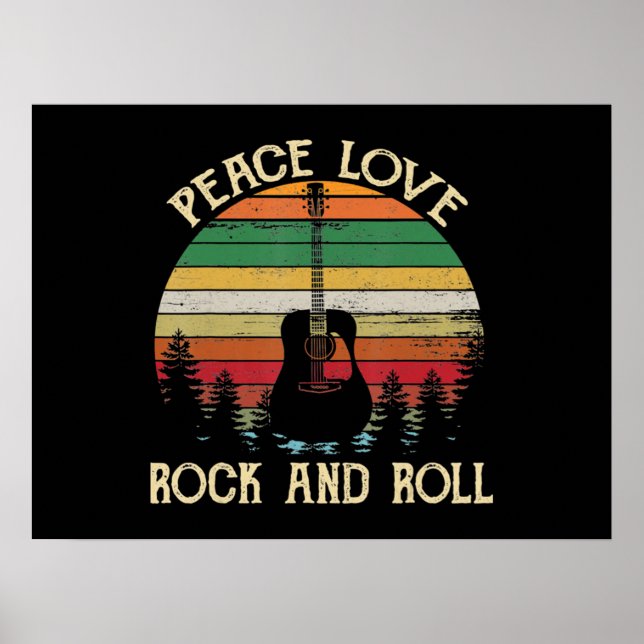 Vintage Hippie Van Flower Bus Peace Love Poster (Front)