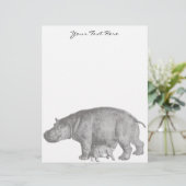 Vintage Hippo Letterhead (Standing Front)