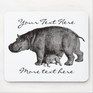 Vintage Hippo Mousepad
