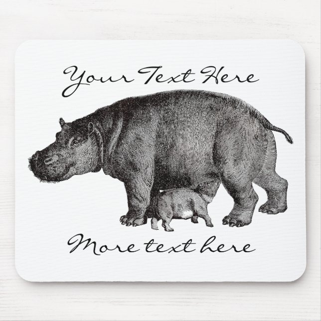 Vintage Hippo Mousepad (Front)