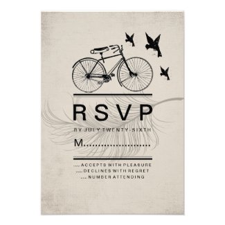 VINTAGE HIPSTER BICYCLE RSVP CARDS