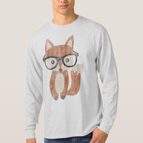 Vintage Hipster Glasses Cute Baby Fox T_Shirt