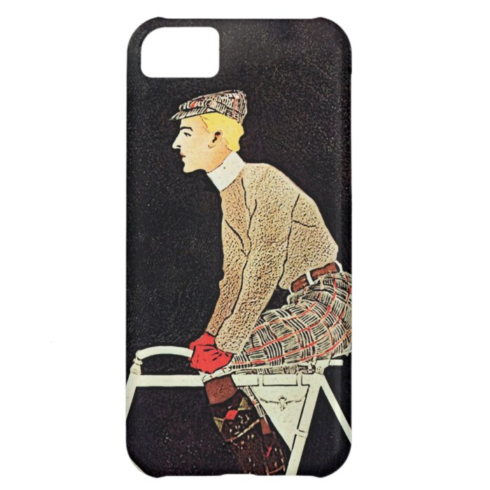 Vintage Hipster Plaid Argyle Hat Man Bicycle Ad iPhone 5C Cover