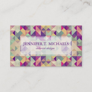 Vintage Hipsters Geometric Pattern. Business Card