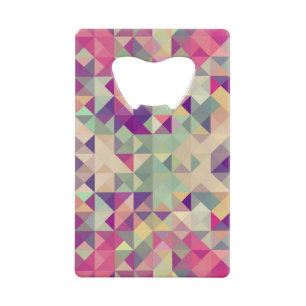 Vintage Hipsters Geometric Pattern. Credit Card Bottle Opener