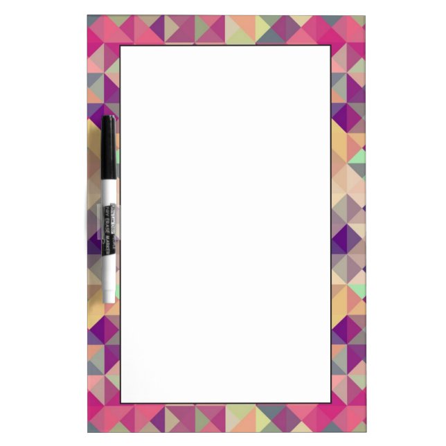 Vintage Hipsters Geometric Pattern. Dry-Erase Board (Front)