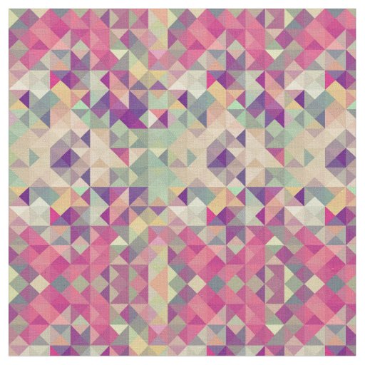 Vintage Hipsters Geometric Pattern. Fabric