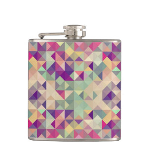 Vintage Hipsters Geometric Pattern. Flask