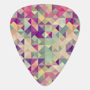 Vintage Hipsters Geometric Pattern. Guitar Pick