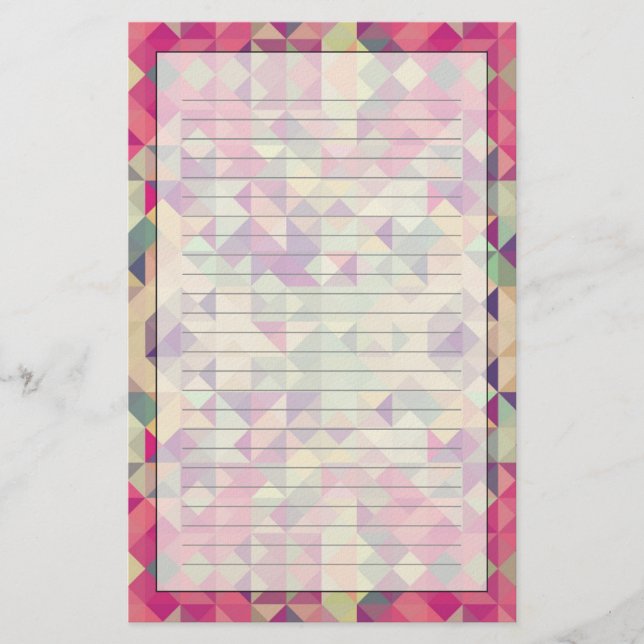 Vintage Hipsters Geometric Pattern. Stationery (Front)