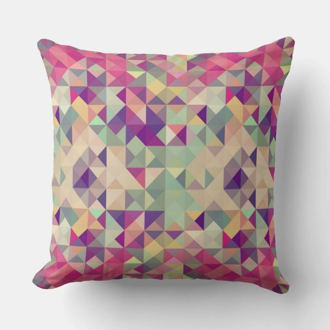 Vintage Hipsters Geometric Pattern. Throw Pillow (Front)