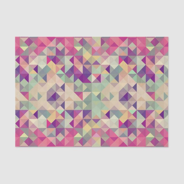 Vintage Hipsters Geometric Pattern. Tissue Paper (Front)