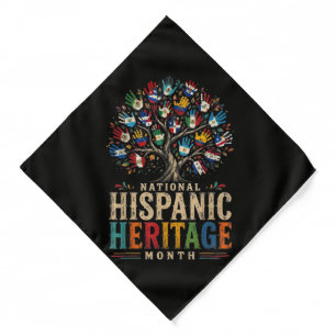 Vintage Hispanic Heritage Month Tree of Unity Bandana
