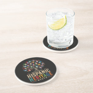 Vintage Hispanic Heritage Month Tree of Unity Coaster
