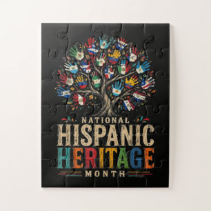 Vintage Hispanic Heritage Month Tree of Unity Jigsaw Puzzle