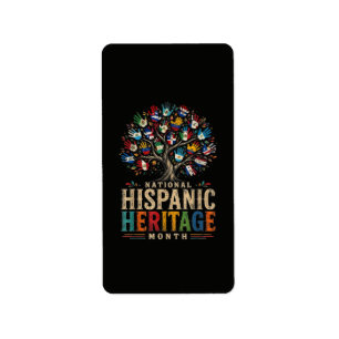 Vintage Hispanic Heritage Month Tree of Unity Label