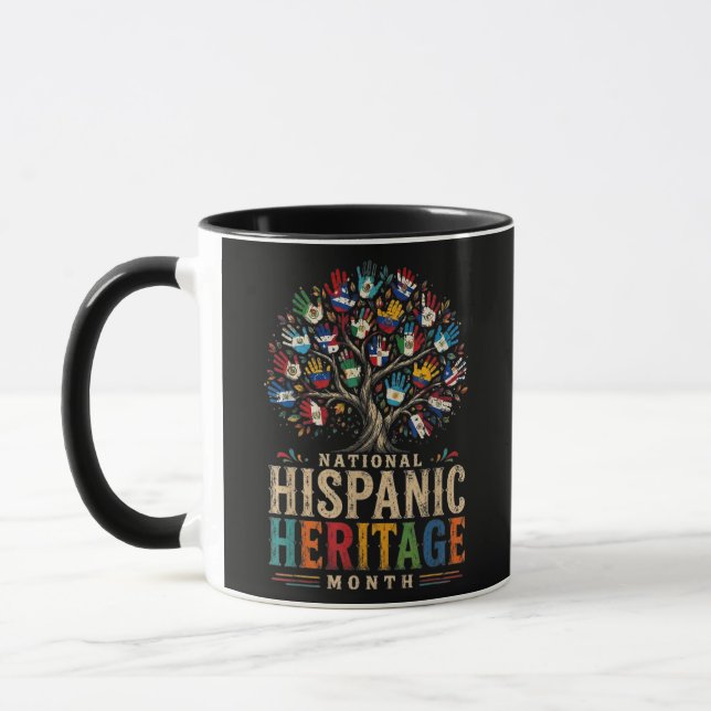 Vintage Hispanic Heritage Month Tree of Unity Mug (Left)