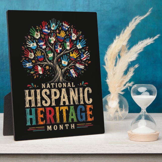 Vintage Hispanic Heritage Month Tree of Unity Plaque (Side)