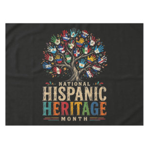 Vintage Hispanic Heritage Month Tree of Unity Tablecloth