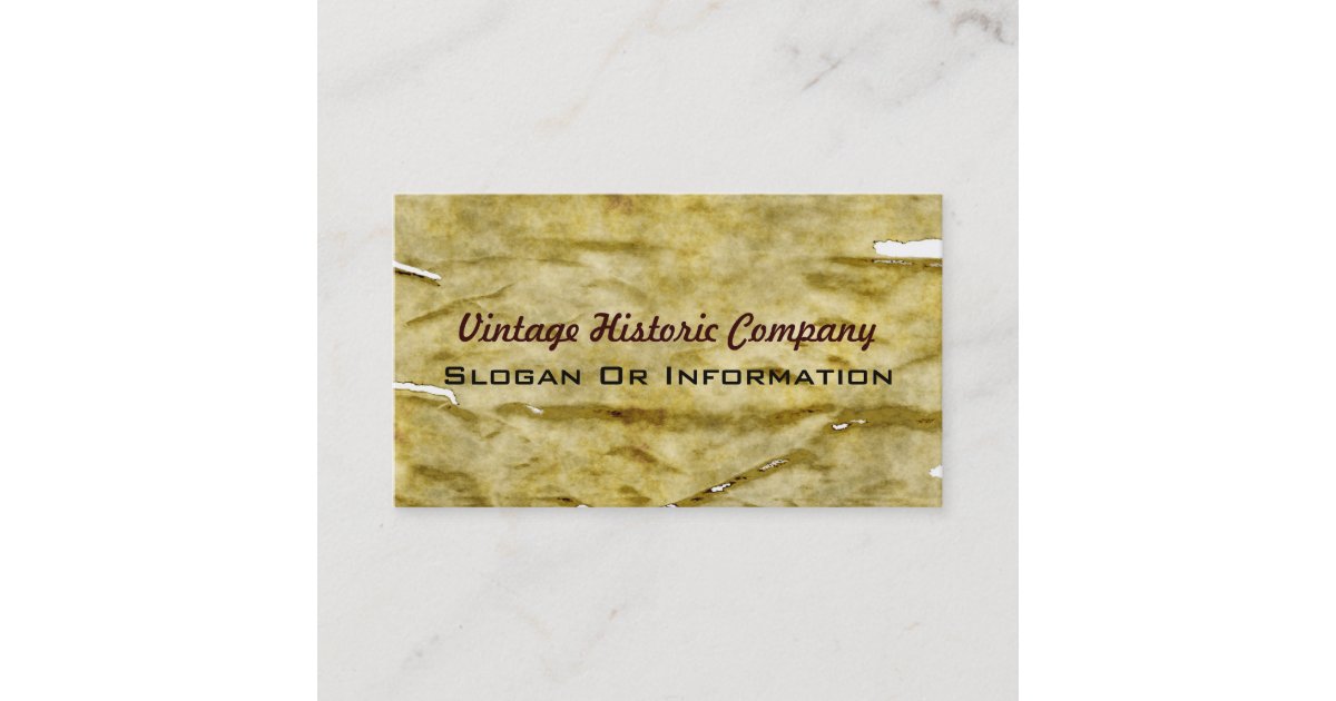 Vintage Parchment Antique Paper Background Custom Business Card