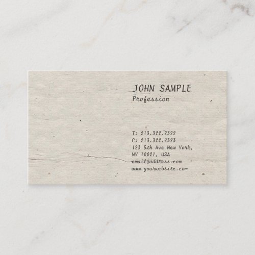 Vintage Historical Professional Plain Used Look Business Card