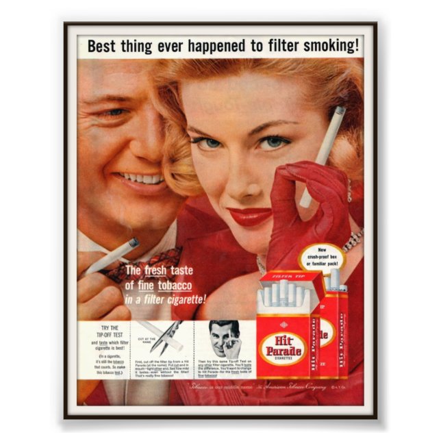 Vintage Hit Parade Cigarette Advertising 1957 Photo Print (Front)