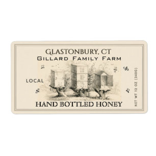 Vintage Hives Hand Bottled Raw Local Honey Labels