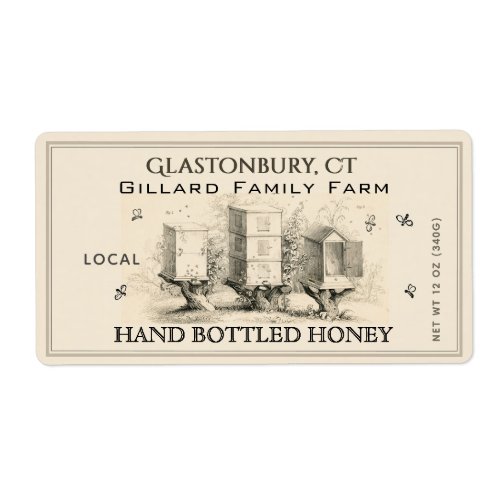Vintage Hives Hand Bottled Raw Local Honey Labels