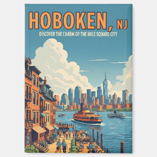 Vintage Hoboken New Jersey Travel Magnet