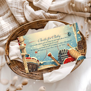 Vintage Hockey Baby Shower Books for Baby  Enclosure Card