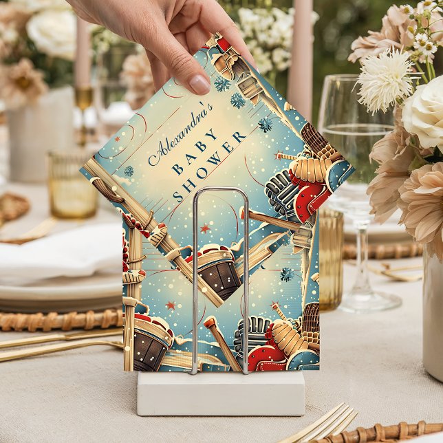 Vintage Hockey Baby Shower Napkins (Creator Uploaded)