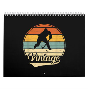 Vintage Hockey Lover My Favorite Sport Is Hockey Calendar