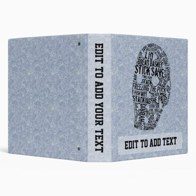 Vintage Hockey Mask Player Customizable Binder (Background)